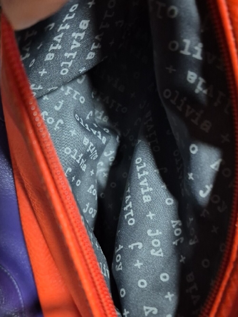 Olivia + Joy Bright Orange Chain-Handle Shoulder Bag - Picture 5 of 7